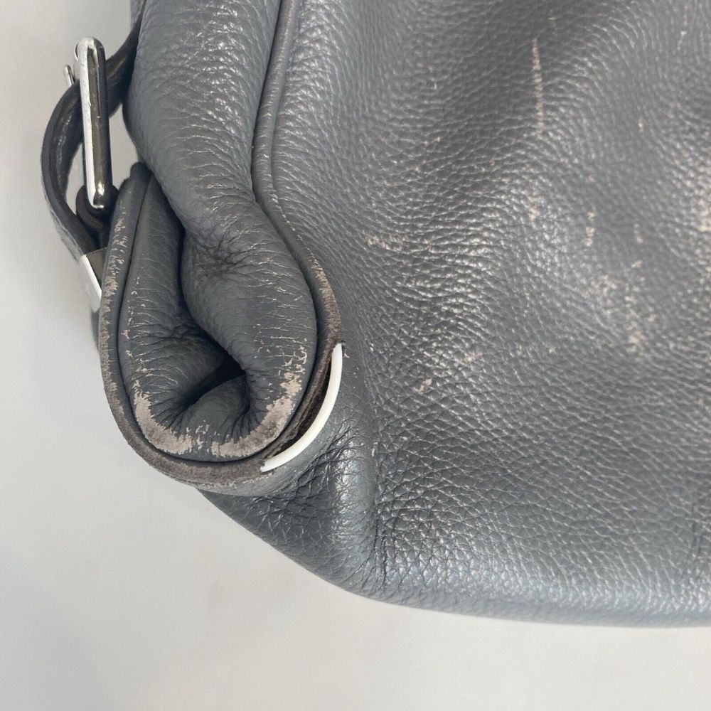 Michael Kors Hobo Shoulder Bag - Gray Gunmetal Pebbled Leather w/ MK Charm*Read- - Picture 12 of 16